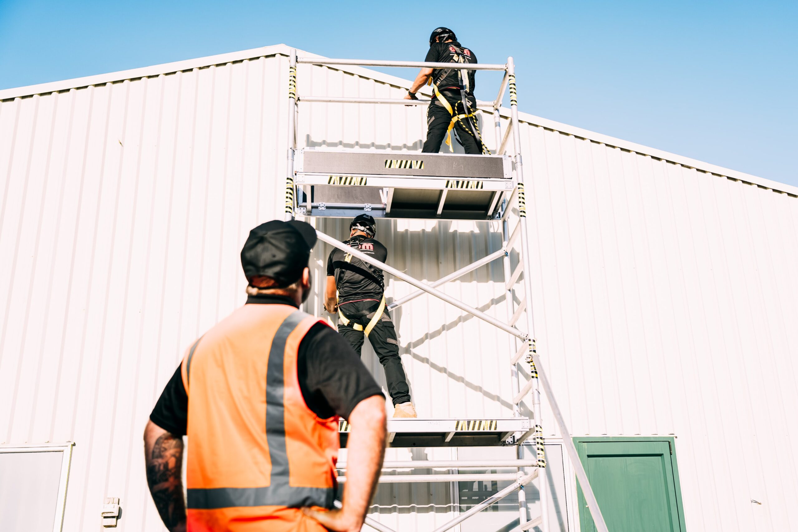 Workers on scaffolding